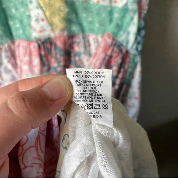 Simply Southern Womens Large Patchwork Floral Midi Dress Preppy Modest Pockets - Picture 6 of 9